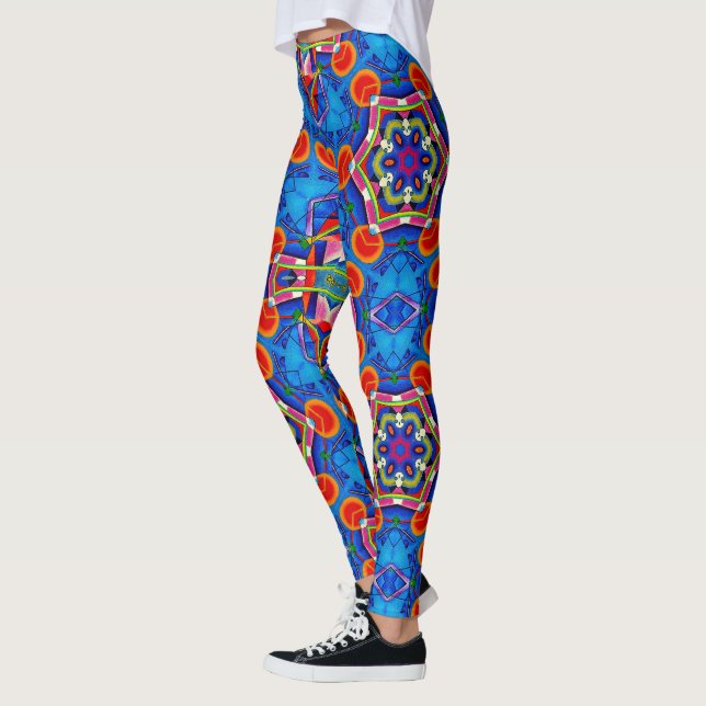 Multicolored oil painting kaleidoscope leggings (Left)