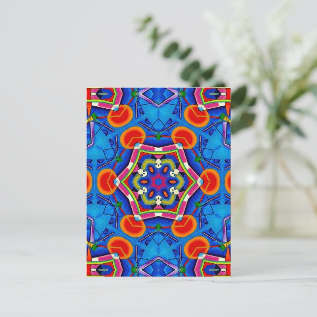 Multicolored oil painting kaleidoscope postcard (Standing Front)