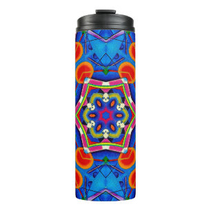 Multicolored oil painting kaleidoscope thermal tumbler