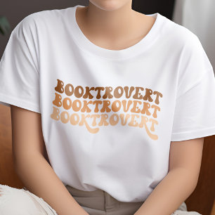 Multicolored Orange Retro Booktrovert Book Lover T-Shirt