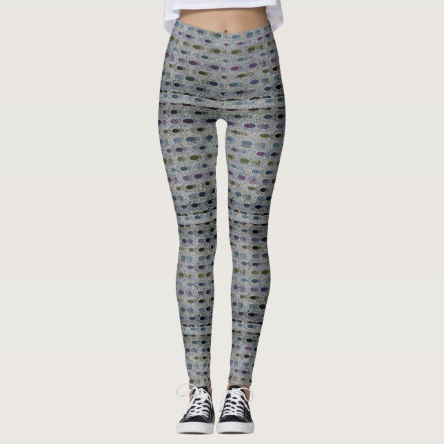 Multicolored Oval Polkadots Leggings (Front)