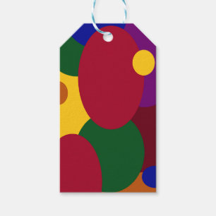Multicolored Ovals & Circles on Gift Tag