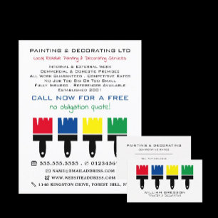 Multicolored Paint Brushes, Painter & Decorator Flyer