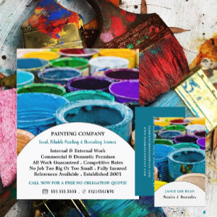 Multicolored Paint Buckets, Painter & Decorator Flyer