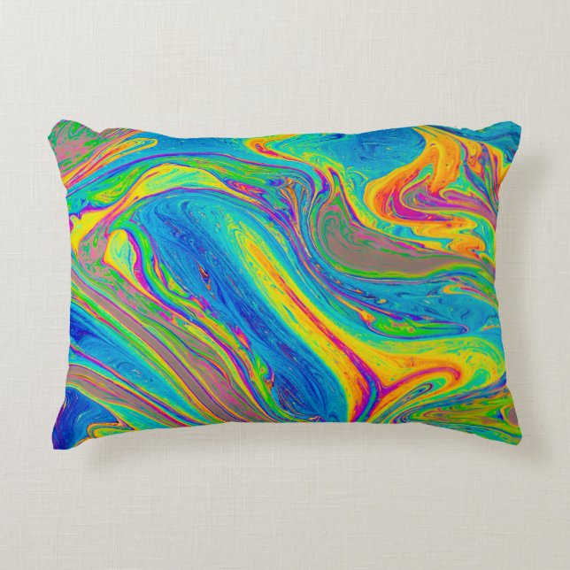 Multicolored painting decorative cushion (Front)