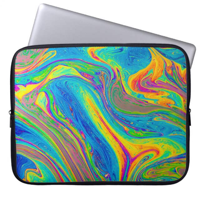 Multicolored painting laptop sleeve (Front)
