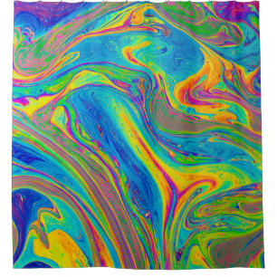 Multicolored painting shower curtain