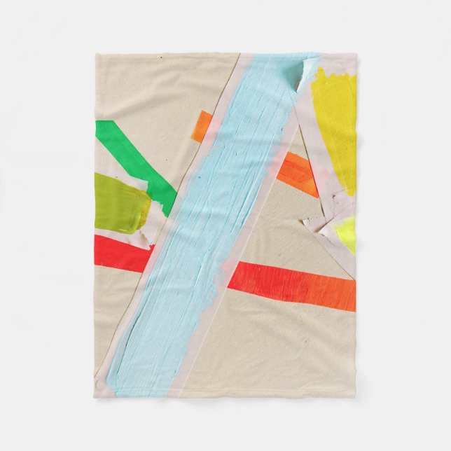 Multicolored paints fleece blanket (Front)