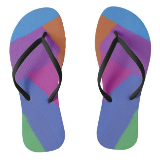 Multicolored pair of flip flops