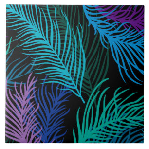 Multicolored Palm Leaves Tile