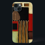 Multicolored Panel Painting with Brown Leaf iPhone 13 Case<br><div class="desc">This multicolored panel painting by Jennifer Goldberger features a single brown leaf. The autumnal colour palatte matches well with the single leaf. If you love autumn,  leaves,  or just great art this is the print for you. Order yours now!</div>