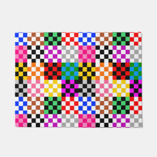 Multicolored Patchwork Check Pattern Design Doormat