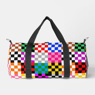 Multicolored Patchwork Check Pattern Design  Duffle Bag