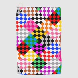 Multicolored Patchwork Check Pattern Design  Golf Towel