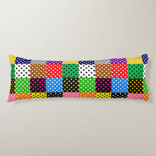Multicolored Patchwork Quilt Polka Dots Body Cushion