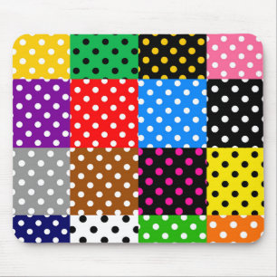 Multicolored Patchwork Quilt Polka Dots Mouse Mat