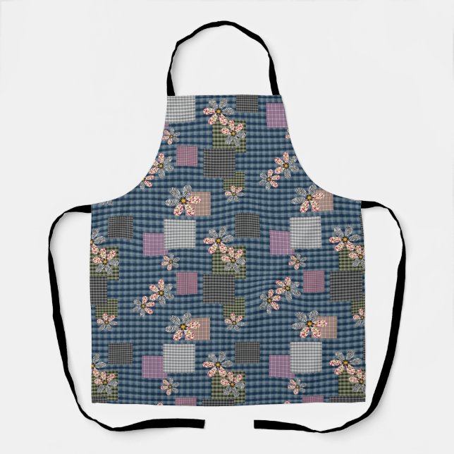 Multicolored patchwork rustic retro pattern apron (Front)