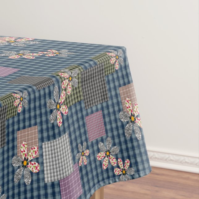 Multicolored patchwork rustic retro pattern tablecloth (In Situ)