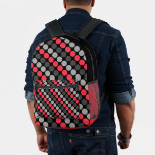 Multicolored pattern Retro Sixties Polka Dots Grey Printed Backpack