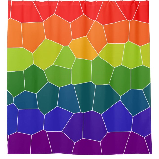 Multicolored Pattern Shower Curtain (Front)