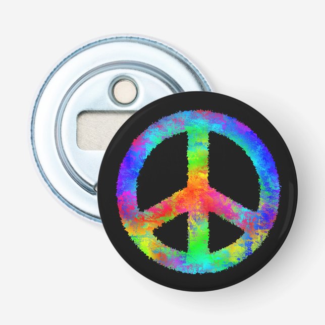 Multicolored Peace Sign Bottle Opener (Front)
