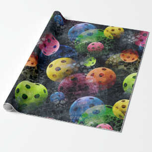 Multicolored Pickle Ball Pattern Wrapping Paper