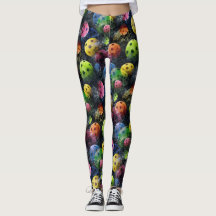 Multicolored Pickleballs Leggings