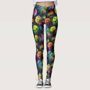 Multicolored Pickleballs Leggings