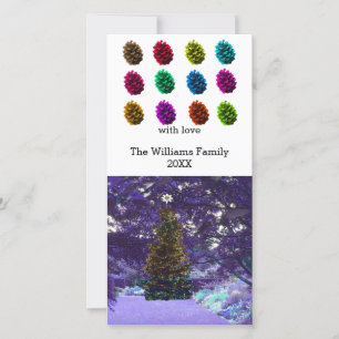 Multicolored Pine Cones Photo Card
