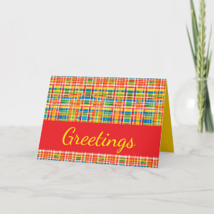 Multicolored Plaid Abstract Pattern Card