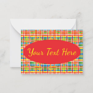 Multicolored Plaid Abstract Pattern Card