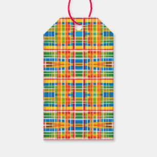 Multicolored Plaid Abstract Pattern Gift Tags