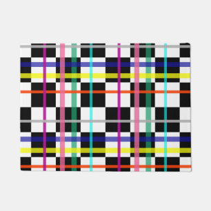 Multicolored Plaid Lines Chequered Tartan Design Doormat