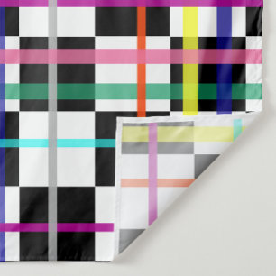Multicolored Plaid Lines Chequered Tartan Design  Fabric