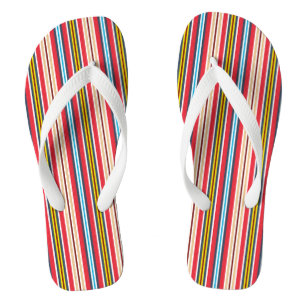 Multicolored Plaid Stripes Pattern-57666 Flip Flops