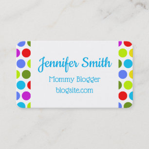 Multicolored Polka Dot Mummy Blogger Business Card