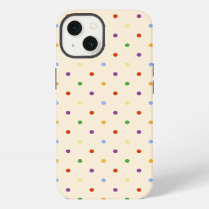 Multicolored polka dots on beige iPhone 13 case