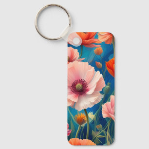 Multicolored Poppy Flowers Garden-47568 Key Ring
