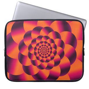 Multicolored psychedelic background, funky vortex laptop sleeve
