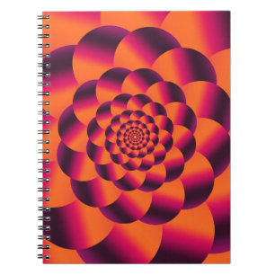 Multicolored psychedelic background, funky vortex  notebook
