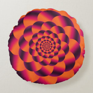 Multicolored psychedelic background, funky vortex round cushion