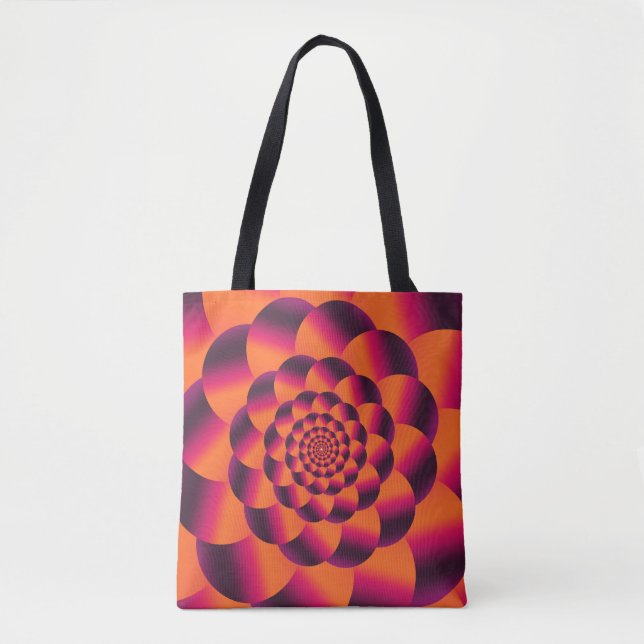 Multicolored psychedelic background, funky vortex  tote bag (Front)