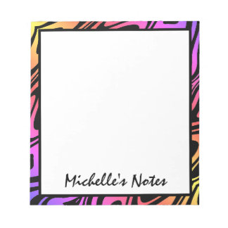 Multicolored Psychedelic Personalised Notepad