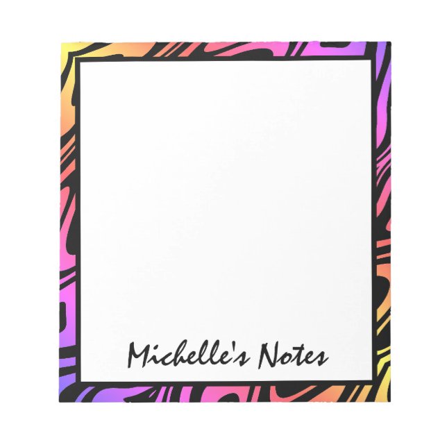 Multicolored Psychedelic Personalised Notepad (Front)