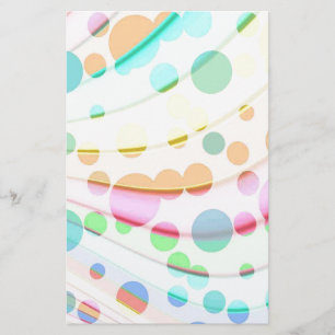 Multicolored rainbow pattern with clear bubbles stationery