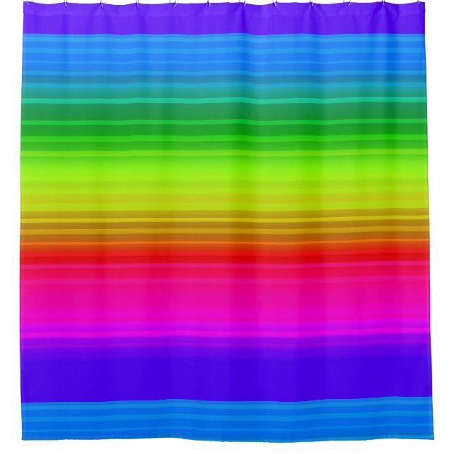 Multicolored, rainbow shower curtain (Front)