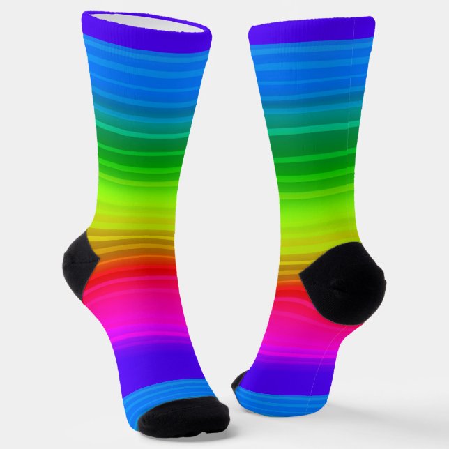 Multicolored, rainbow socks (Angled)
