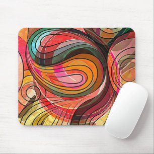 Multicolored Rainbow Spectrum Doodle Mouse Mat