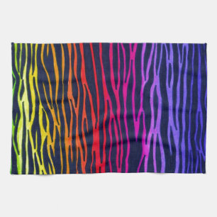 Multicolored Rainbow Zebra Stripe towel
