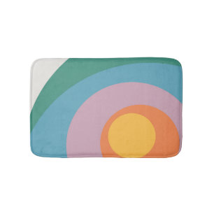 Multicolored retro style circles bath mat